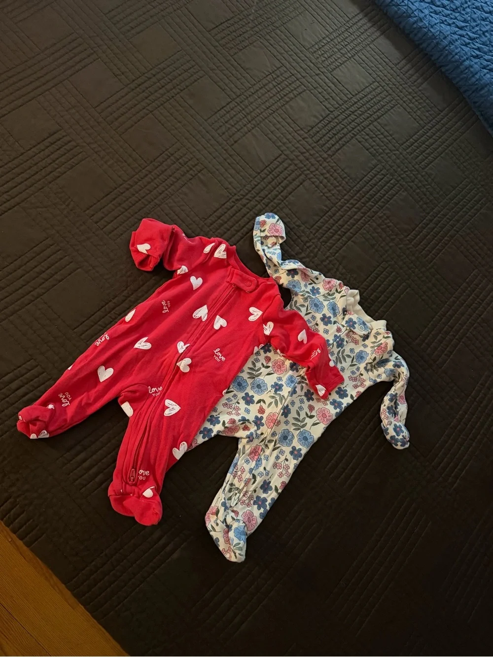 Carter's Floral & Animal Print Baby Footed One-Pieces in Pink, Blue, White